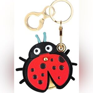 Leather Lady Bug AirTag Keychain Or Bag Charm